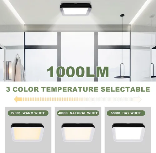Miniatura 2 de Akicon Extractor de baño con luz, motor de CC de 50-80-100 CFM, luz LED de 1.2 Sones 3CCT 2700K/4000K/5500K con luz nocturna de 7 W, ventilador