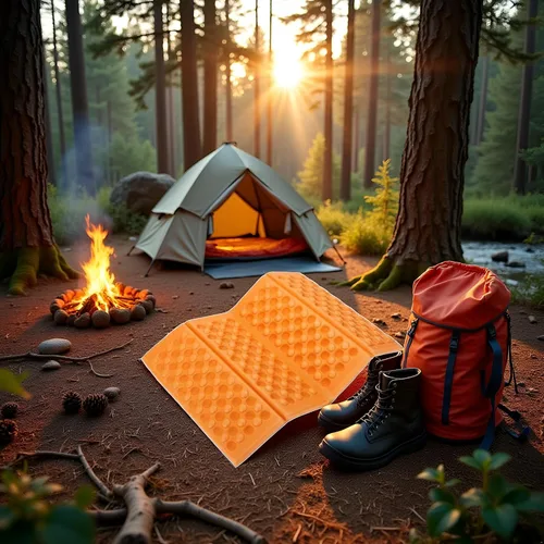Miniatura 7 de 1 almohadilla de espuma impermeable plegable portátil para acampar al aire libre, senderismo, picnic, colchoneta de espuma para dormir para camping