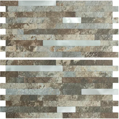 Miniatura 22 de Auliget - 20 láminas de azulejos adhesivos imitación piedra para protector antisalpicaduras, mosaicos de cloruro de polivinilo con acabado mármol