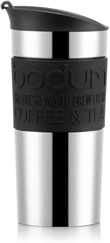 Bodum 11068-01 - Taza de viaje al vacío, 0.35 L, tamaño pequeño, color negro, 1 unidad (paquete de 1)