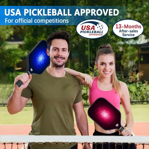 Miniatura 2 de Pickleball Paddles Set of 2,Non-Slip Grip,Composite Carbon and Graphite Face,USAPA Approved Pro Pickleball Set with 4 Pickleball Balls Outdoor