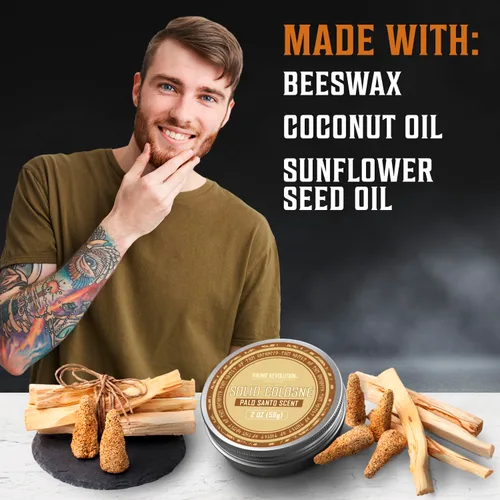 Miniatura 4 de Viking Revolution Palo Santo Colonia Sólida para Hombres 2 Oz - Perfume Sólido para Hombres con Colonia de Palo Santo para Hombres - Bálsamo