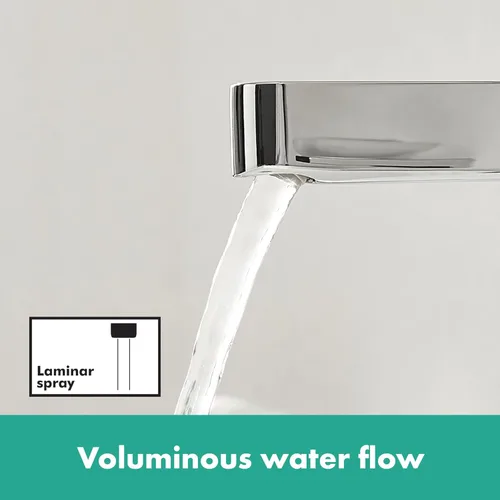 Miniatura 4 de hansgrohe Finoris 76020341 - Grifo moderno para lavabo de baño con 1 manija y 1 orificio de 12 pulgadas de alto, cromo negro cepillado