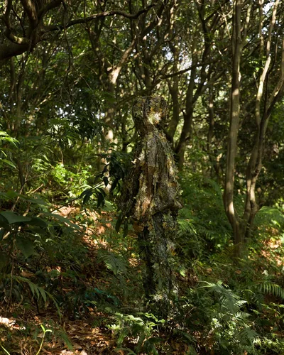 Miniatura 3 de Ginsco Ghillie Suit - Juego de guantes de máscara de cara completa, traje de camuflaje frondoso 3D para hombres, fotografía de caza al aire libre
