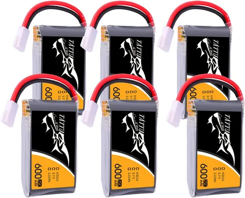 TATTU Paquete de 6 baterías LiPo de 3.7 V 600 mAh 25C 1S con enchufe Molex compatible con Syma X5 X5C X5SW X5SC-1 CX-3W CX-31 M68 M68R UDI UDI U45