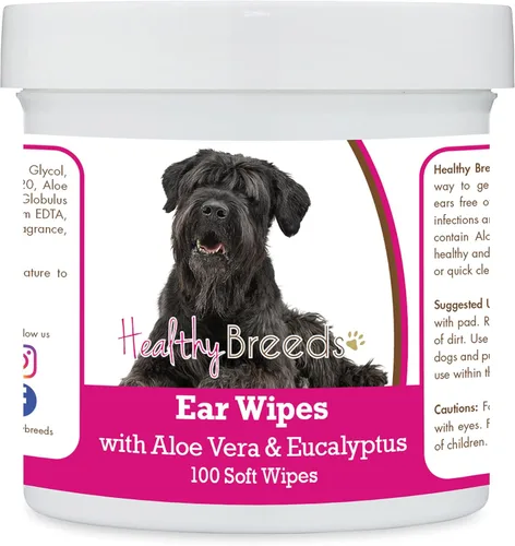 Miniatura 116 de Healthy Breeds Pastor alemán, silla de montar, toallitas de limpieza de oídos con aloe y eucalipto para perros, 100