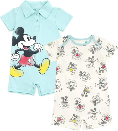 Disney Paquete de 2 mamelucos Henley para bebé recién nacido a bebé (recién nacido - 24 meses)