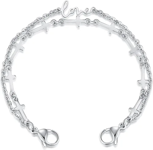 Miniatura 7 de Pulseras de alerta médica intercambiables mnmoom - Cadena de acero inoxidable con cierres de langosta - Solo cadena