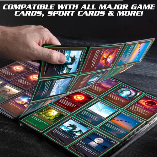 Miniatura 5 de Monster Binder - Álbum de tarjeta coleccionables, 9 bolsillos para tarjetas, retiene 360 de Yugioh, Magic, y Pokémon Páginas blancas Holofoil