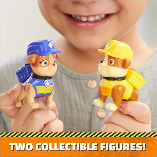 Miniatura 6 de Rubble & Crew, Juego de figuras de acción de Rubble and Mix, con 3 oz de arena cinética Build-It y 2 juguetes de construcción de mano, juguetes