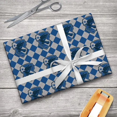 Miniatura 6 de GRAPHICS & MORE Harry Potter Ravenclaw Plaid Sigil - Rollos de papel de regalo