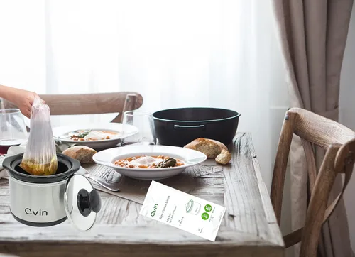 Miniatura 4 de Mini calentador de olla de cocción lenta de 0.65 cuartos de galón (20 onzas) con 10 forros seguros para alimentos, juego de ollas de fondue, olla