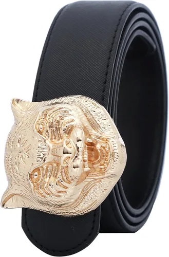 Miniatura 3 de Yuangu Cinturón de piel de vacuno con hebilla de tigre grande, 1.496in