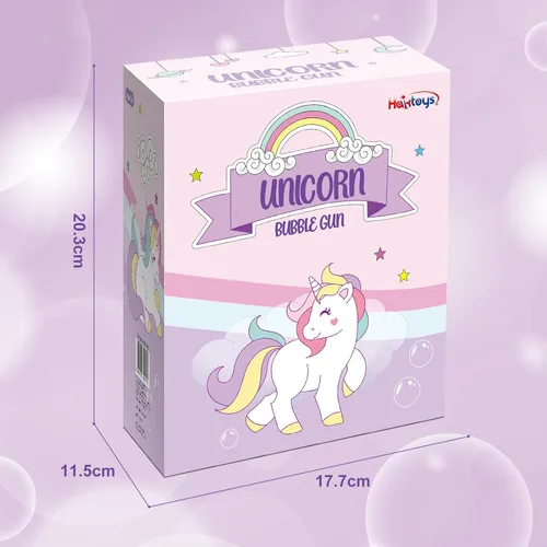 Miniatura 5 de Pistola de burbujas de unicornio rosa para niños, juguete soplador automático de burbujas Lindo lanzador de burbujas para niños pequeños, niños