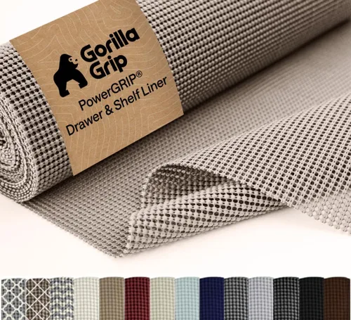 Miniatura 25 de GORILLA GRIP powerGRIP - Forro para estante de cajón y gabinete, agarre grueso y fuerte, forros no adhesivos que protegen armarios de cocina