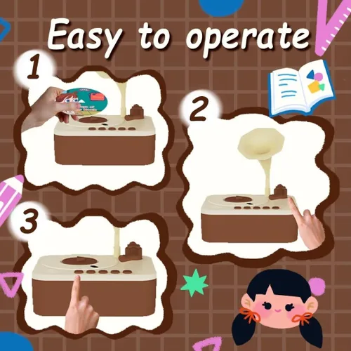 Miniatura 7 de Retysaz Fonógrafo para niños con 96 tarjetas, reproductor de música de cuentos para niños de 3 a 12 años, juguete sensorial musical para niños