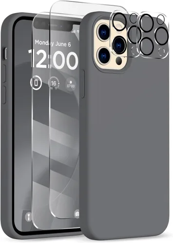Miniatura 18 de Funda para iPhone 12 Pro Max, [2 protectores de cámara + 2 protectores de pantalla], funda protectora de silicona de cuerpo completo a prueba