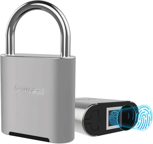 Candado de huellas dactilares, cerradura inteligente biométrica, IP66 impermeable, cerradura de gimnasio de aleación de zinc recargable para