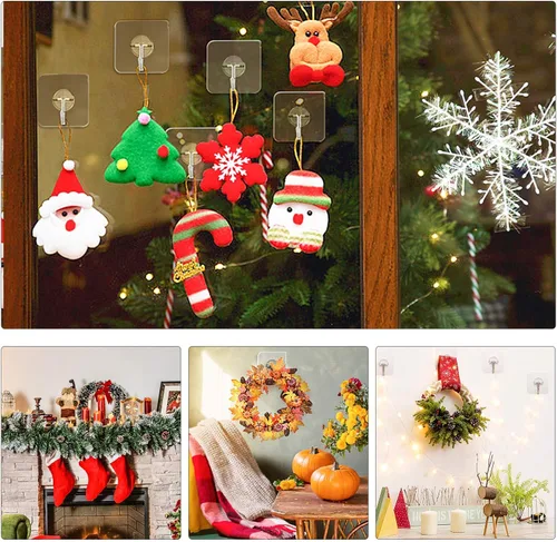 Miniatura 9 de Ganchos de pared extraíbles, ganchos de techo de 13 libras, transparentes, sin costuras, impermeables y a prueba de aceite para cocina, baño