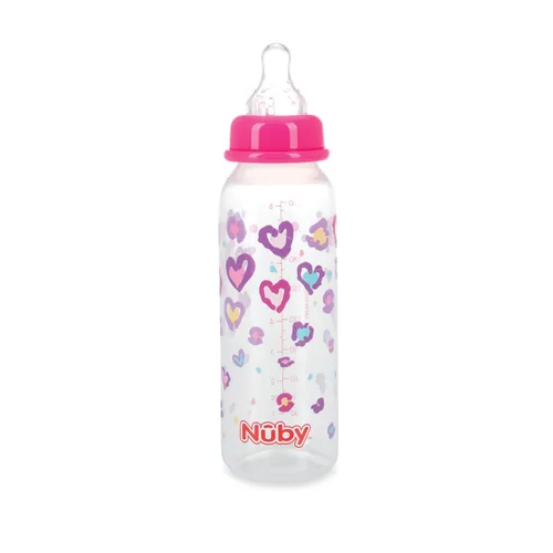 Miniatura 6 de Nuby Botella tintada de cuello estándar, 8 onzas, 1 paquete de 1 botella, los colores/patrones pueden variar