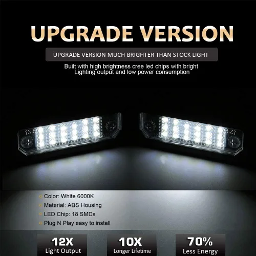 Miniatura 2 de D-Lumina Conjunto de luces LED para placas de matrícula con lámpara para etiqueta para Ford Mustang 1994-2004, alimentado por luces de etiqueta LED