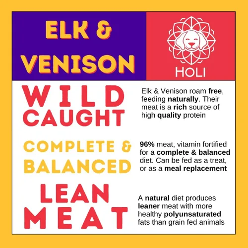 Miniatura 5 de HOLI Elk & Venison - Golosinas liofilizadas para perros, totalmente naturales y capturadas en la naturaleza, fortificadas con vitaminas y minerales