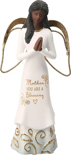 Miniatura 11 de Pavilion Gift Company Friendship Fills Our Heart with Happiness-Figura coleccionable de ángel de resina de conejo afroamericano de 7.5 pulgadas