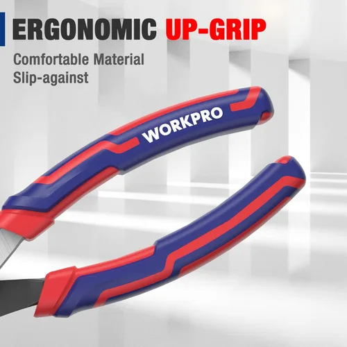 Miniatura 5 de WORKPRO Herramienta de alicates de junta deslizante de 6 pulgadas, agarre suave grande, acabado para prevención de óxido, mandíbula dentada de 3
