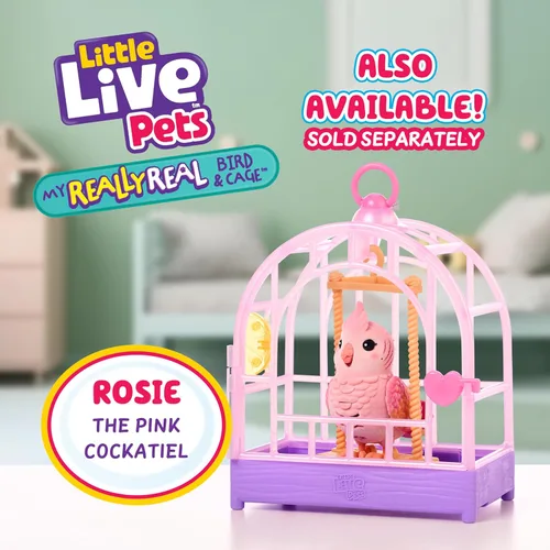 Miniatura 6 de Little Live Pets Mi Pajarito Parlanchín Real y Juguetes con Jaula - Indie, Juguete Interactivo que Repite la Voz, Más de 20 Sonidos y Reacciones
