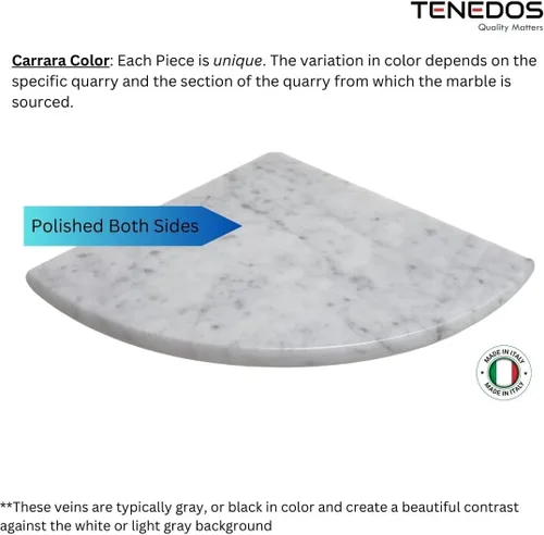 Miniatura 2 de Tenedos Carrara Bianco italiano de alta calidad blanco grisáceo 9x9 mármol accesorios de baño esquina ducha estante azulejo pulido (1 unidad)