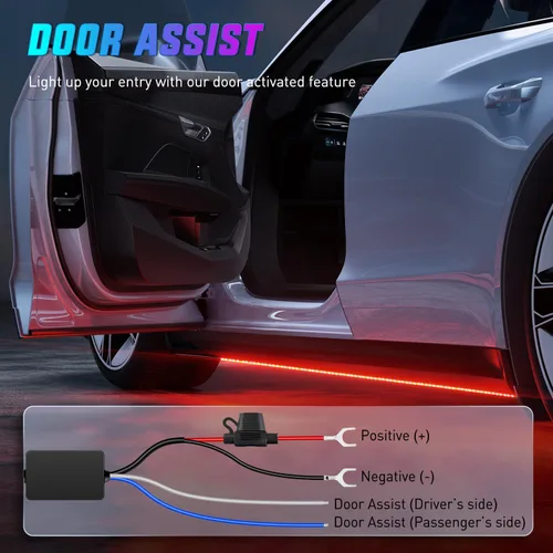 Miniatura 2 de Nilight 4 Piezas Tiras de Luces de Acento de Neón Underglow de Aluminio 396 LEDs Color de Ensueño Asistencia de Puerta Función Activa de Sonido