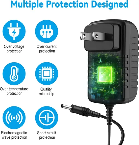 Miniatura 2 de Adaptador de CA DC para Black & Decker GC1800 GCO1800 GC180WD B&D GC 1800 Tipo 2 0.394 in DC Taladro inalámbrico GC01800 BD B&D HPC18 Slide Pack