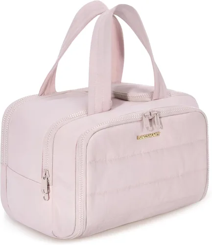 Miniatura 26 de BAGSMART Bolsa de Aseo de Viaje, Bolsa de Aseo Resistente para Mujeres, Bolsas de Aseo Ampliamente Abiertas y Esponjosas para Viajar, Organizador