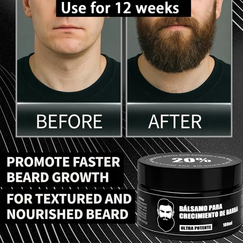 Miniatura 4 de Estimulante de Barba, Bálsamo Para Crecimiento De Barba Ultra Potente, Crema Para Barba, Beard Growth Balm, Para una Barba y Cabello Más Gruesos