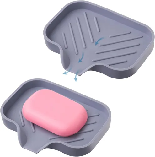 Miniatura 16 de Bandeja de jabón de silicona negra, soporte para jabón autodrenante para barra de jabón, bandeja de jabón de silicona con drenaje, bandeja de jabón