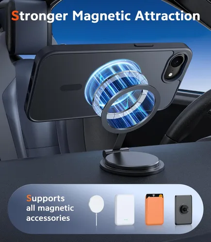 Miniatura 26 de FNTCASE Funda para iPhone 13 Pro-Max: Fundas magnéticas transparentes compatibles con Magsafe Slim anti amarillamiento protección contra caídas