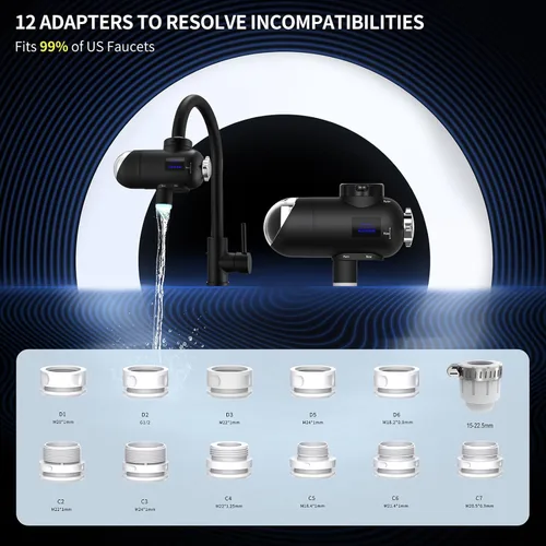 Miniatura 7 de HOMELODY Filtro de agua para grifo de fregadero 3.0 – Pantalla LED mejorada de 3000 – 4000 L, filtro de grifo de agua que reduce el plomo, cloro