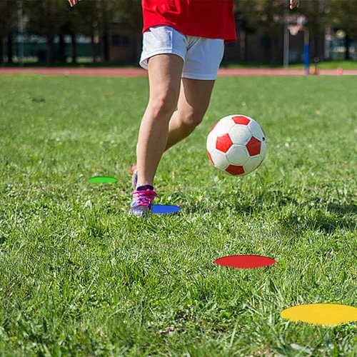 Miniatura 5 de Marcadores de agilidad de goma antideslizante de 9 pulgadas, conos de campo plano para fútbol, baloncesto, deportes, entrenamiento de agilidad
