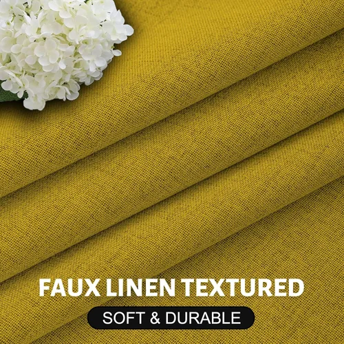 Miniatura 5 de SimpleHome Cortinas de Lino Blanco Crema 100% Opacas de 84 Pulgadas de Largo, Juego de 2 Paneles, Lino Sintético Texturizado para Sala de Estar