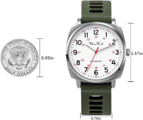 Miniatura 3 de Diaofendi Reloj de enfermera impermeable para profesionales médicos, mujeres y hombres, 24 horas con segunda mano, esfera militar fácil de leer