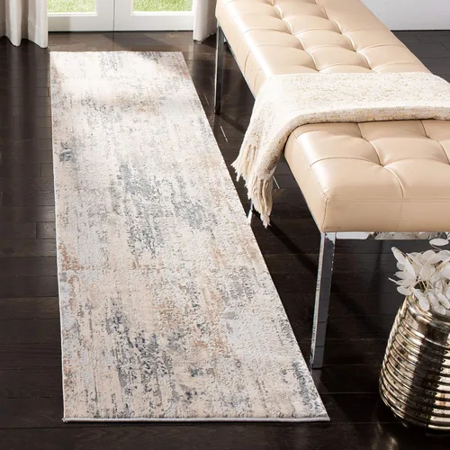 Miniatura 11 de SAFAVIEH Invista Collection - Alfombra decorativa de 4 x 6 pies, color crema y gris, diseño abstracto moderno, no desprende pelusa y de fácil