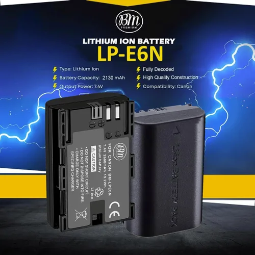 Miniatura 2 de BM Premium 2 baterías LP-E6N para Canon EOS R, EOS R5, EOS 90D, EOS 60D, EOS 70D, EOS 80D, EOS 5D II, EOS 5D III, EOS 5D IV, EOS 5Ds, EOS 6D, EOS 6D