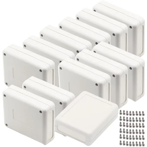 Miniatura 26 de Zulkit 12 cajas de proyecto de plástico ABS para proyectos eléctricos, caja de conexiones pequeña, color blanco, 2.17 x 1.28 x 0.79 pulgadas