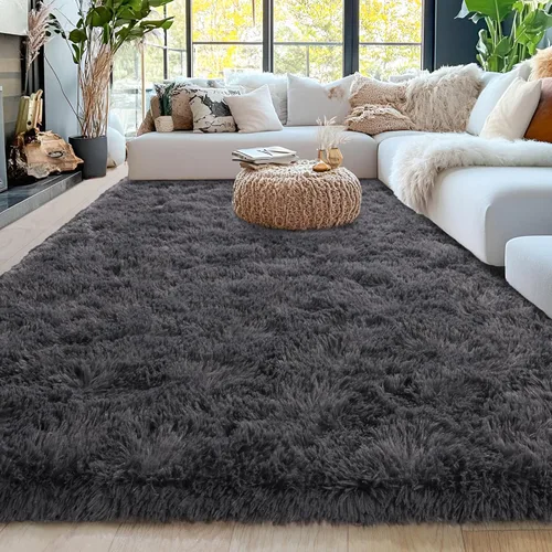 Miniatura 175 de Alfombras de área de 8x10 para sala de estar, alfombra shaggy grande ultra suave y esponjosa para dormitorio, alfombras de felpa mullida Blanco crema