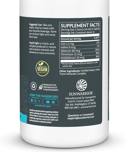 Miniatura 2 de Suplemento de gotas de minerales de ácido fúlvico, gotas de agua mineral líquida orgánica, veganas, complejo mineral líquido a base de plantas, 32