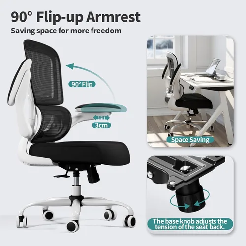 Miniatura 5 de TRALT Silla de oficina – Silla de escritorio ergonómica con soporte lumbar ajustable, silla de computadora de malla, sillas ejecutivas para oficina