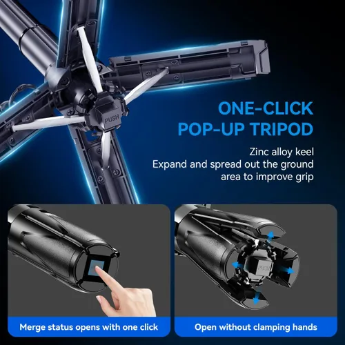 Miniatura 8 de Trípode magnético para iPhone con control remoto, palo selfie portátil 4 en 1 con soporte extensible, trípode de viaje para teléfono para iPhone 17