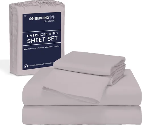 Miniatura 24 de SGI Bedding 108" x 108" Juego de sábanas de 4 piezas de tamaño Alaskan King de 1000 hilos 100% de algodón egipcio - Sábanas de bolsillo profundo