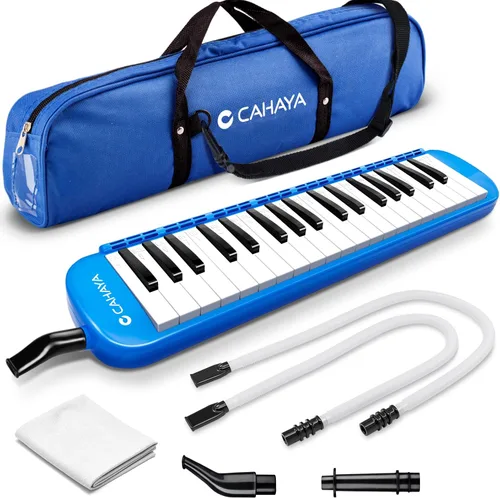 Miniatura 10 de CAHAYA Melódica 32 Teclas Boquilla de Tubos Dobles Piano de Aire Teclado Instrumento Musical con Bolsa de Transporte 32 Teclas, Negro, CY0050-1
