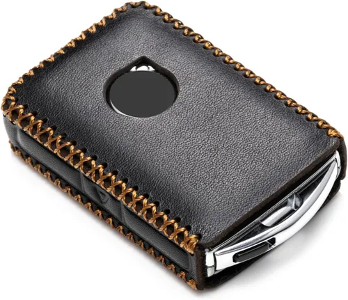 Miniatura 3 de Vitodeco Funda de cuero genuino para llavero inteligente compatible con Volvo XC40, XC60, XC90, S90, S60, V60, V90, EX30, EX40, EX90 2019-2026